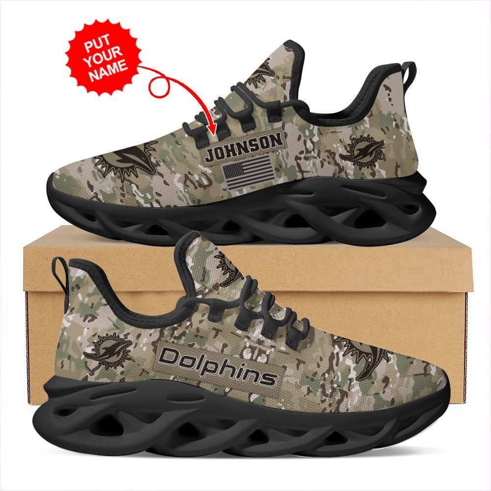 Miami Dolphins Us Army Military Rank Design Camouflage Custom Name Personalized Max Soul Shoes Miami Dolphins Us Army Military Rank Design Camouflage Custom Name Personalized Max Soul Shoes