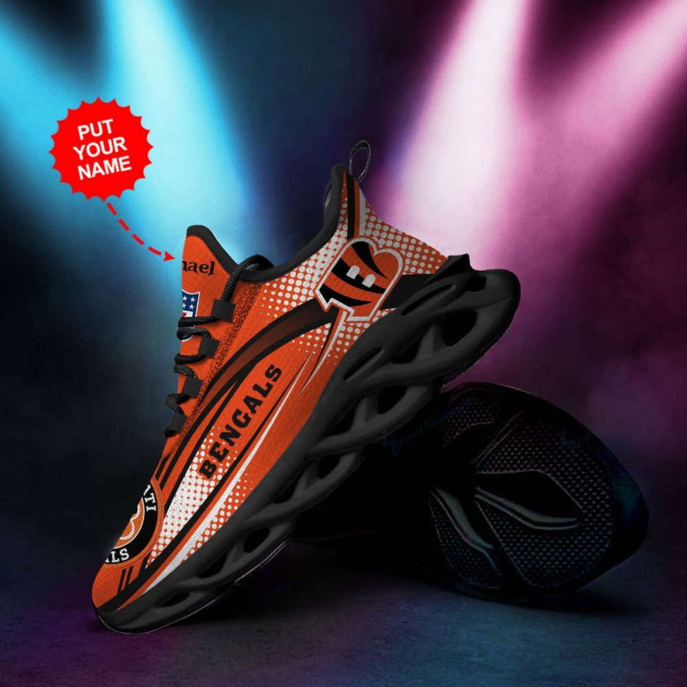 Personalized Name Cincinnati Bengals Max Soul Sneakers Running Sports Shoes For Men Women Personalized Name Cincinnati Bengals Max Soul Sneakers Running Sports Shoes For Men Women