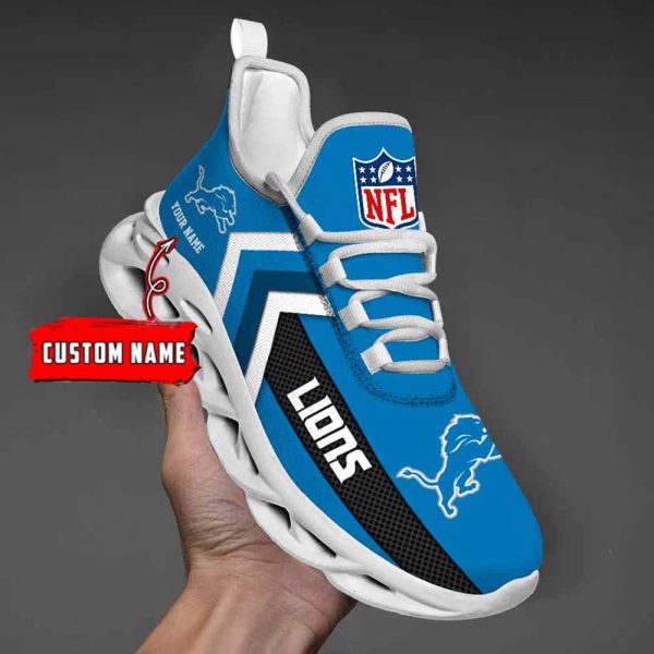 Nfl Detroit Lions Custom Name Max Soul Shoes Chunky Sneakers For Men Women