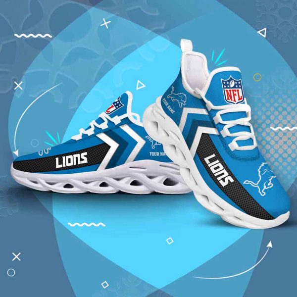 Nfl Detroit Lions Custom Name Max Soul Shoes Chunky Sneakers For Men Women