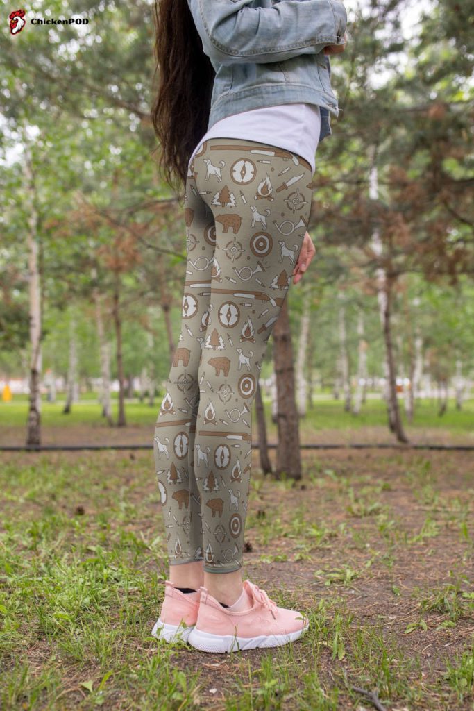 3D All Over Print Hunting Brown Bear Legging 3D All Over Print Hunting Brown Bear Legging
