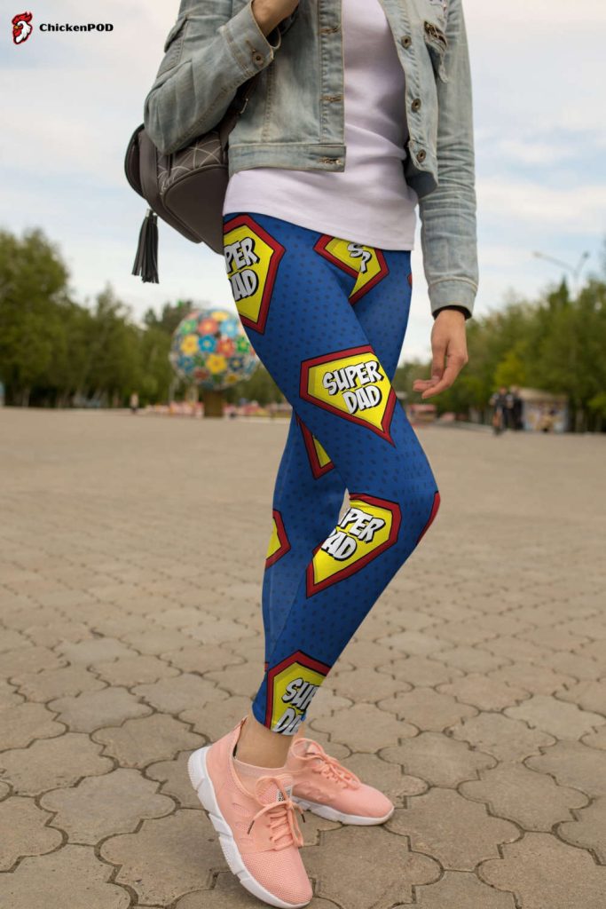 3D All Over Print Super Dad Legging 3D All Over Print Super Dad Legging