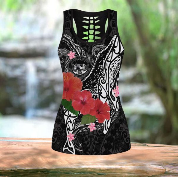 Amazing Humpback Whale With Hibiscus Legging &Amp; Tank Top Ml