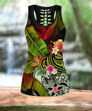 Amazing Turtle Polynesian Over Printed Legging & Tank top ML