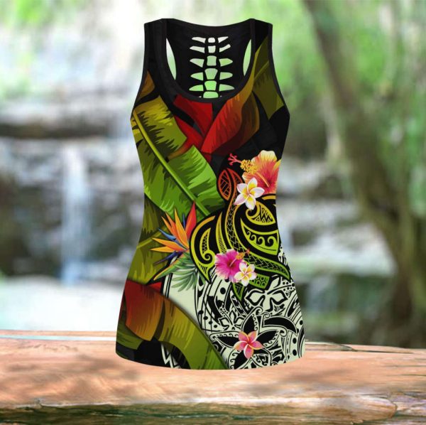 Amazing Turtle Polynesian Over Printed Legging &Amp; Tank Top Ml