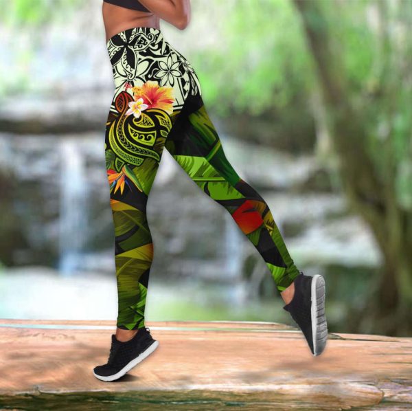 Amazing Turtle Polynesian Over Printed Legging &Amp; Tank Top Ml