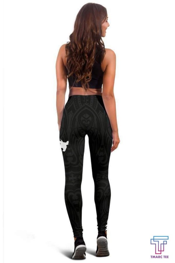Beebuble Aotearoa Maori With Map And Silver Fern Leggings – Front Half Style