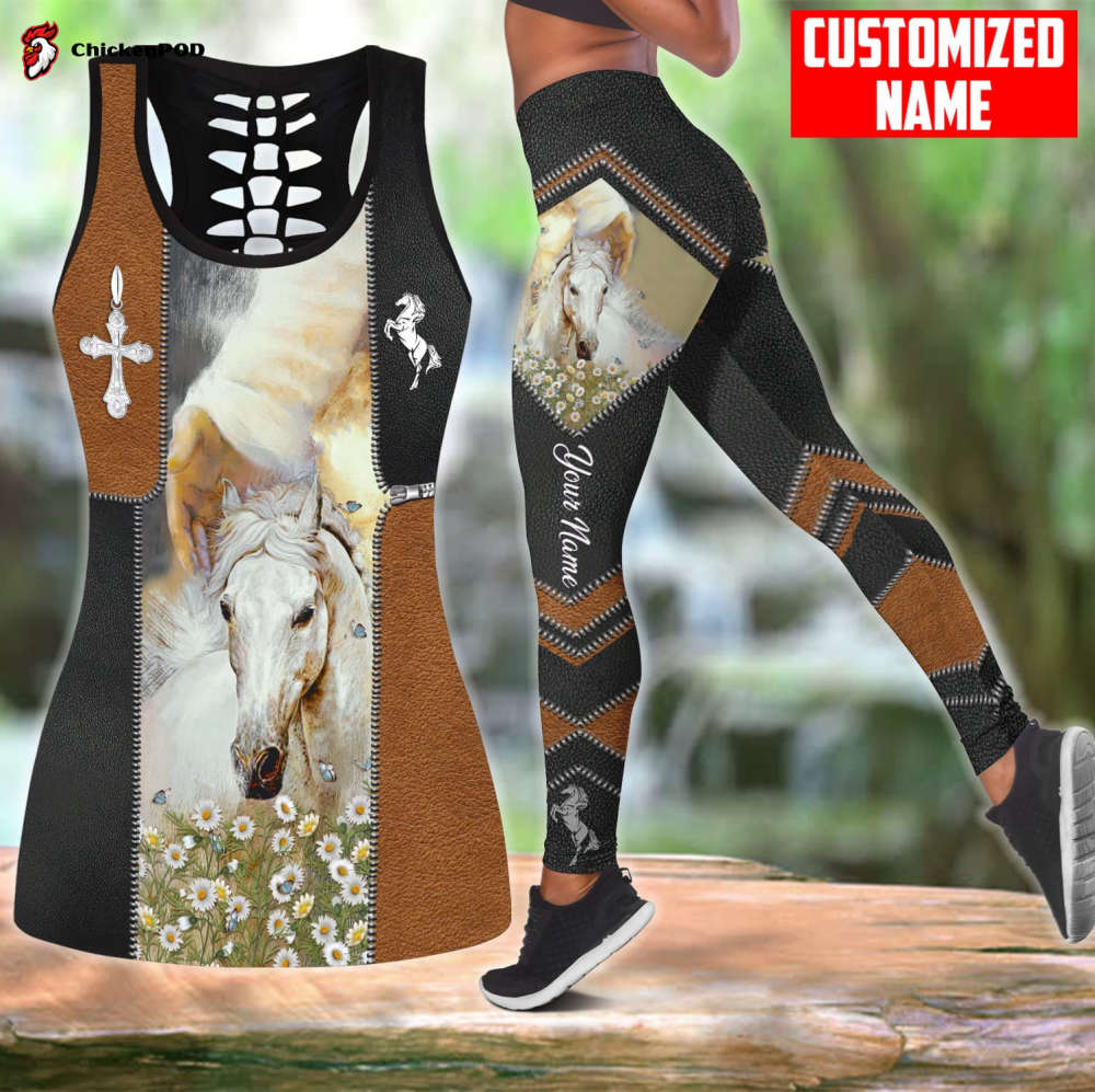 Beebuble Customized Name Love Horse All Over Printed Combo Tanktop + Legging Klna Beebuble Customized Name Love Horse All Over Printed Combo Tanktop + Legging Klna