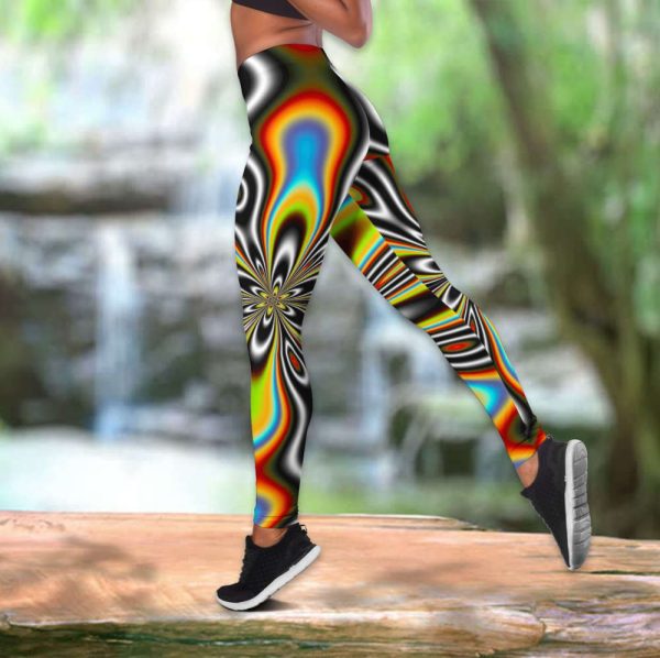 Beebuble Hippie Trippy Spychedelia 3D Full Printed Combo Legging Tanktop