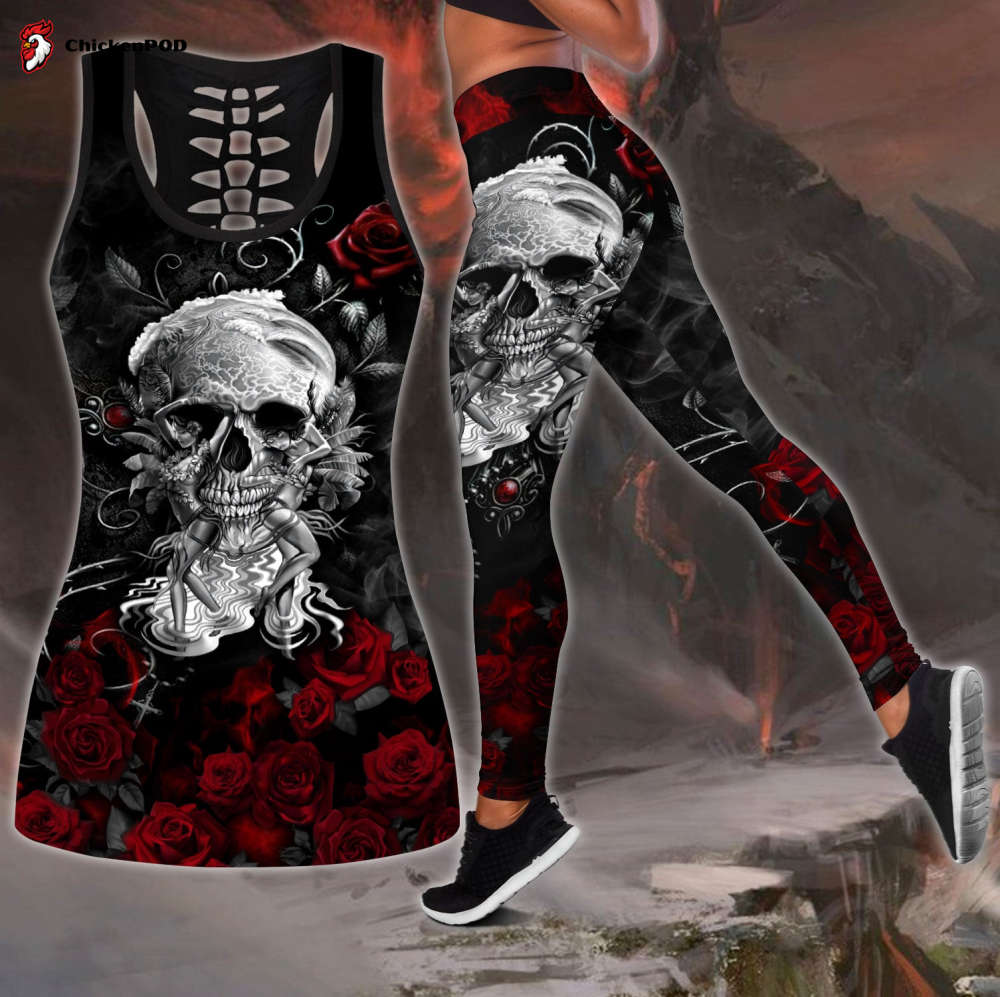 Beebuble Skull All Over Printed Combo Tanktop + Legging Na Beebuble Skull All Over Printed Combo Tanktop + Legging Na