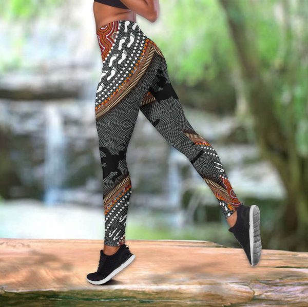 Custom Name Aboriginal Dots Zip Pattern Printed Combo Legging Tanktop