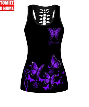 Custom Name Purple Butterfly Combo Legging + Tanktop 4 Custom Name Purple Butterfly Combo Legging + Tanktop 3