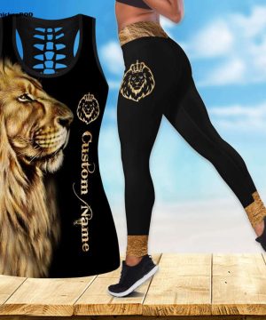 Customize Name King Lion 3D All Over Printed Legging + Hollow Tank Combo Customize Name King Lion 3D All Over Printed Legging + Hollow Tank Combo