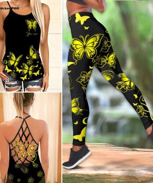 Customized name Butterfly All Over Printed Combo Camisole tank + Legging Customized name Butterfly All Over Printed Combo Camisole tank + Legging