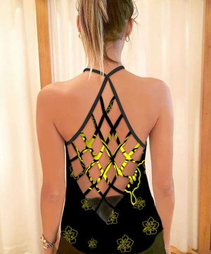 Customized name Butterfly All Over Printed Combo Camisole tank + Legging