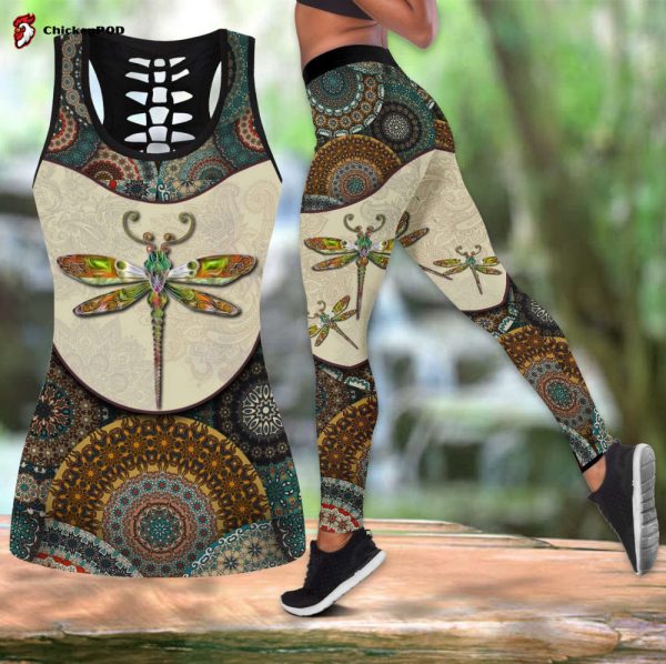Dragonfly Boho Legging + Hollow Tanktop Combo Hac