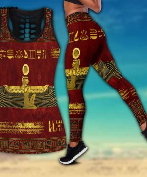Egyptian Ancient Queen Red Pattern Combo Legging Tank