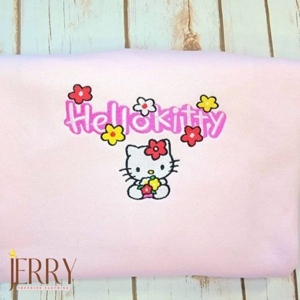 Adorable Hello Kitty Ver5 Embroidered Sweatshirt: Cute &Amp; Cozy Fashion Must-Have