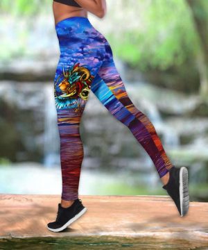 Lion Native Multicolor All Over Printed Legging + Hollow Tank Combo 1