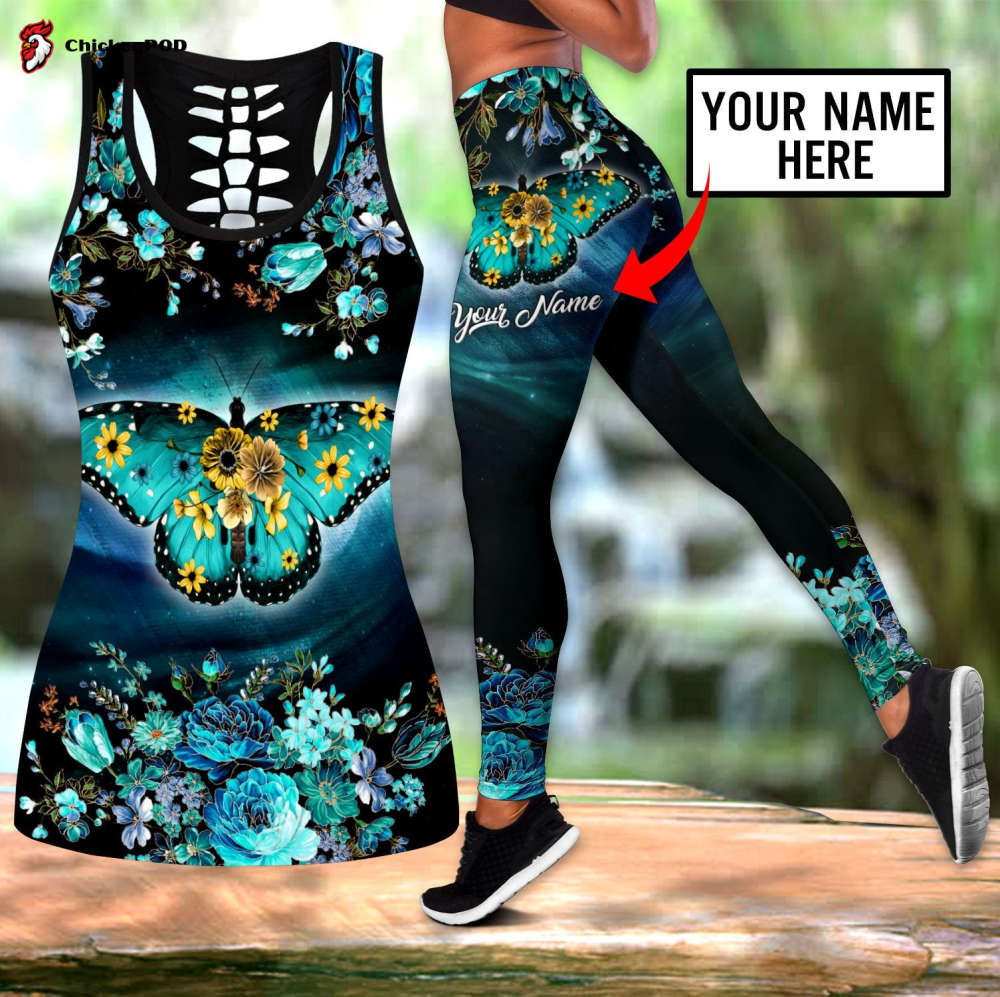Personalized Butterfly Legging + Hollow Tank Combo Personalized Butterfly Legging + Hollow Tank Combo