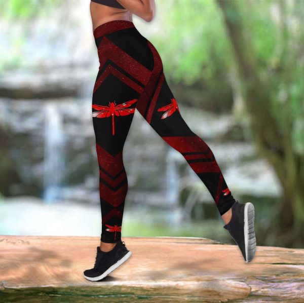 Red Dragonfly Legging + Hollow Tankt Combo Hac