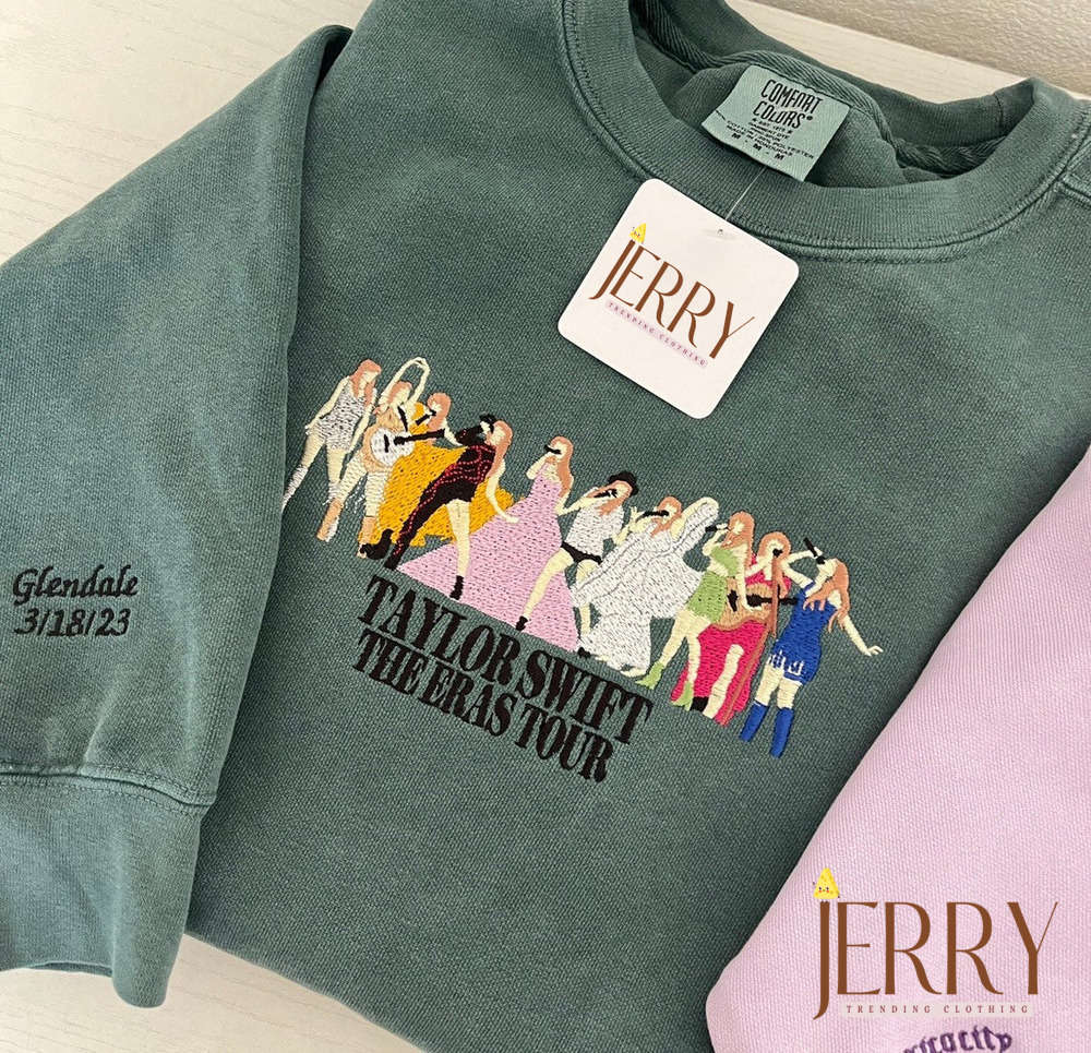 The Eras Tour Taylor Swift Sweatshirt: Embroidered Style For Fans The Eras Tour Taylor Swift Sweatshirt: Embroidered Style For Fans