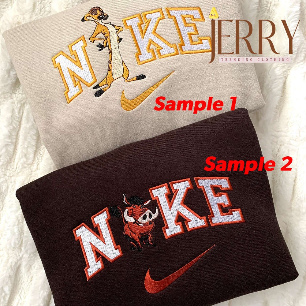 Get Wild With Timon And Pumbaa: Nike Embroidered Sweatshirt Get Wild With Timon And Pumbaa: Nike Embroidered Sweatshirt