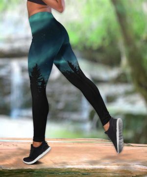 Wolf and Moon 3D Over Printed Legging & Tank top-ML