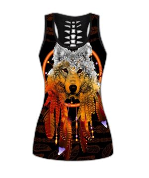 Wolf Native 3D Over Printed Legging & Tank top-ML