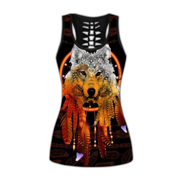 Wolf Native 3D Over Printed Legging &Amp; Tank Top-Ml