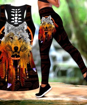 Wolf Native 3D Over Printed Legging & Tank top-ML Wolf Native 3D Over Printed Legging & Tank top-ML